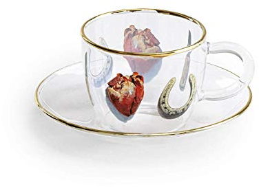 SELETTI TOILETPAPER TAZZINE caffè in Vetro borosilicato, I Love You