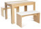 IDMarket - Set Esstisch und 2 Bänke ROZY 4 Personen Buche und Weiß 110 cm