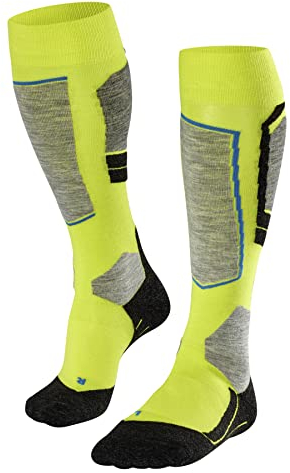 FALKE Herren Skisocken SK4 Advanced M Kh Wolle Funktionsmaterial warm dünn 1 Paar, Gelb Limepunch 1085-O, 39-41