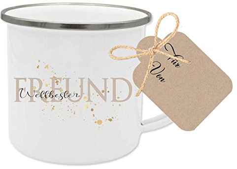 Manufaktur Liebevoll Tasse „Weltbester Freund - Besonderes Geschenk für den besten Freund - Geschenkidee als Dankeschön, zum Geburtstag u.v.m.
