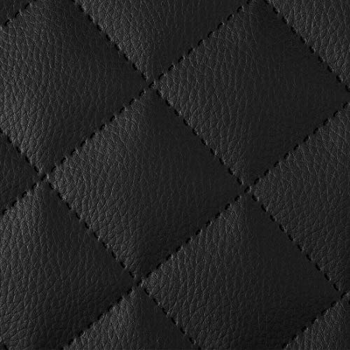 10 Meter Kunstleder DOLARO Gesteppt 5x5cm PVC Möbelstoff, Polsterstoff Kaschiert - Schwarz HEKO PANELS