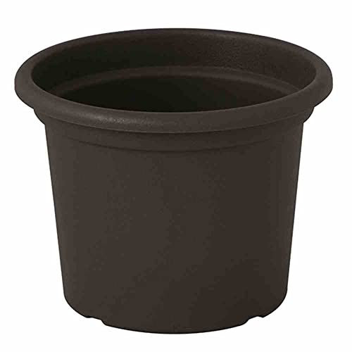 EURO3PLAST Guya Blumentopf 40 cm rund aus recyceltem Kunststoff Farbe anthrazit