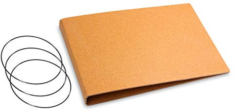 A5+ Querformat, revolutionäres, nachhaltiges X17-Konzept für Notizbuch Personal Organizer und Terminplaner/Hülle für 3 Hefte! Recyceltes Leder, braun natur, Made in Germany,17 Jahre Garantie*