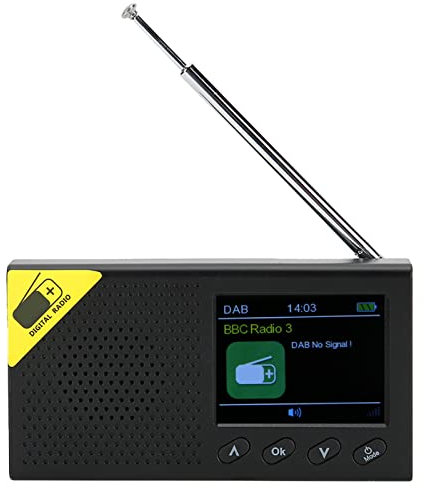 Digital Radio, Bluetooth 5.0 2.4 Inch LCD Display Screen Portable Digital FM Radio DAB Rechargeable Home Using Digital Radio,for Outdoor/Bedrooms/Home/Office default