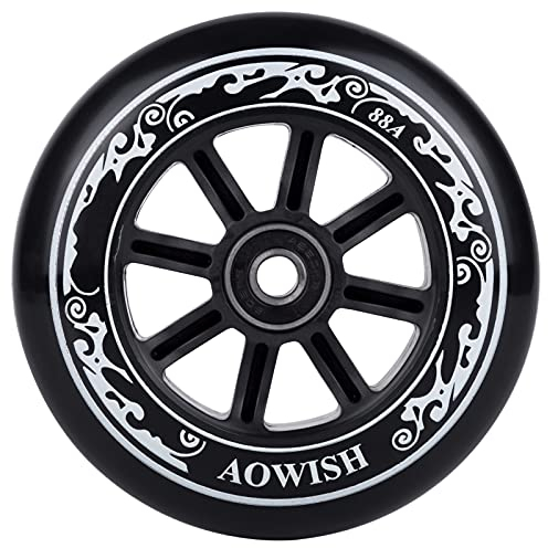 AOWISH Speed Inline Skate Wheels 88A 90mm 100mm 110mm Outdoor Speed Skating Schuhe rad mit Kugellager ABEC-9 und Skates Spacer (schwarz, 100mm (Set von 3)
