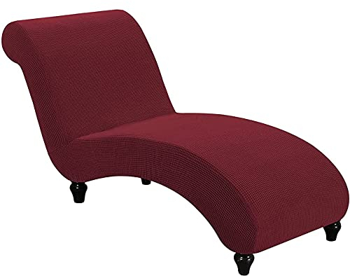 YSLLIOM Chaiselongue Schonbezüge, Liegesessel Stuhlbezug, Relaxliege Deluxe Stuhlbezüge, Schonbezug Stretch rutschfest, Maschinenwaschbar (Weinrot)