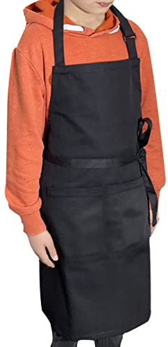 LEFUNDA® Kochschürze Wasserdicht Schürze mit 3 Taschen Verstellbare Grillschürze mit langen Bändern Küchenschürze für Männer Kinder Damen Küche Restaurant Café Backen