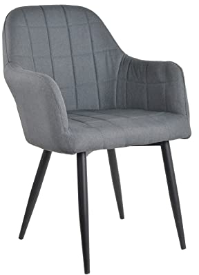 HTI-Living Stuhl Albany Webstoff Esszimmerstuhl Armlehnenstuhl Polsterstuhl Grau