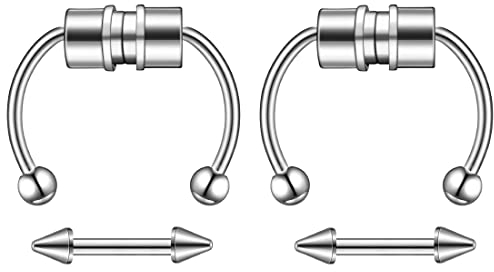 SULIUDAJI Magnetischer Septum Nasenring Edelstahl Nasenring Hufeisen falscher Hoop Wiederverwendbarer Nasenring Hoop Nicht durchdringende Creolen aus Edelstahl