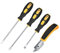 4 Pcs Upholstery Staple Remover and Tack Lifter Tool Set, Nail Puller Remover Heavy Duty, Nail Staple Rivet Tack Puller Screwdriver Remover Lifter Puller Tools for Home Office - Rubber Handles