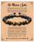 XUANPAI Armband Herren Damen Perlen aus Natursteine Tigerauge Stein Schwarzer Onyx Stein 10mm Perlenarmband Verstellbare Armbänder, Geschenke Für Männer und Frauen (Sohn)