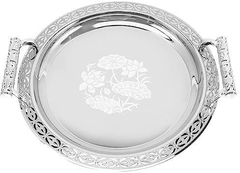 BESTonZON Plateau De Service De Fruits Acier Inoxydable Contenant De Bonbons Assiette De Service Décorative Plateau Apéritif Support De Rangement De Collations