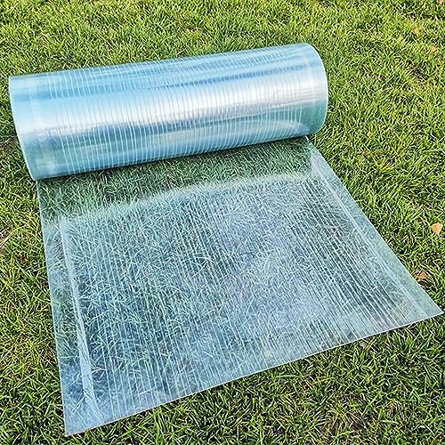 Polycarbonate Roofing Sheet,0.8mm Glassfiber Panel Easy to Bend & Cut,UV Resistant Greenhouse Canopy Window Awning Outdoor Polycarbonate Solid Sheet Rain Shelter Replacement (0.6x5m(2x16.4ft))