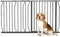 PawHut Dog Gate Wide Stair Gate w/ Door Pressure Fit Pets Barrier for Doorway, Hallway, 76H x 75-145W cm - Black
