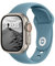 ELETTRONEO SB Bracelet Sport pour Apple Watch Band Ultra 2 49mm, Series 10 46mm, 9 8 7 45mm 41mm, SE 6 5 4 44mm 40mm, 3 2 1 42mm 38mm Femme Homme Silicone, Bleu Mégalodon