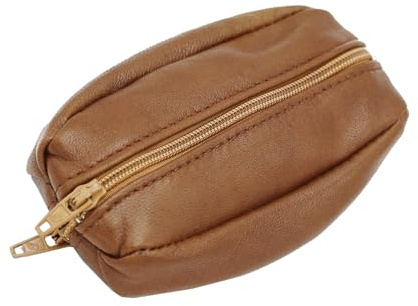 Van Der Rich ® - Porte Monnaie Zip de Deux côtés avec Porte-clés Cuir Agneau - Femme - Homme (Camel 3)