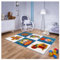 Teppich für Kinderzimmer in Weiß, Blau Kinderteppich 80 cm x 150 cm mit Meer Piraten Schatz Motiv, Babyteppich für Mädchen und Jungen