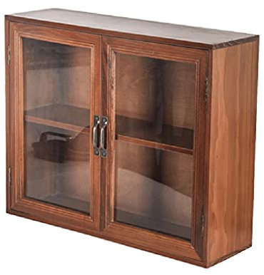 CASEGO Armoire de Rangement de Bureau, Armoire de Rangement en Bois à Double Porte, adaptée aux Garde-Manger, Cuisines, Restaurants, etc. (Brown)