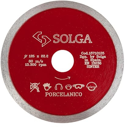 SOLGA Diamanttrennscheibe 125 mm - 22,23mm - 1,6mm - Feinsteinzeug, Fliesen, Stein, Porzellan, Granit, Kunststein, Naturstein, Keramik