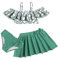 Arshiner 3 Stück Mädchen Bikini Sets Blumen Badeanzug Verstellbare Bikini Oberteil mit Triangel Bikinirock Und Badeshorts Sommer Strand Bademode Badebekleidung Grüne Blumen 160