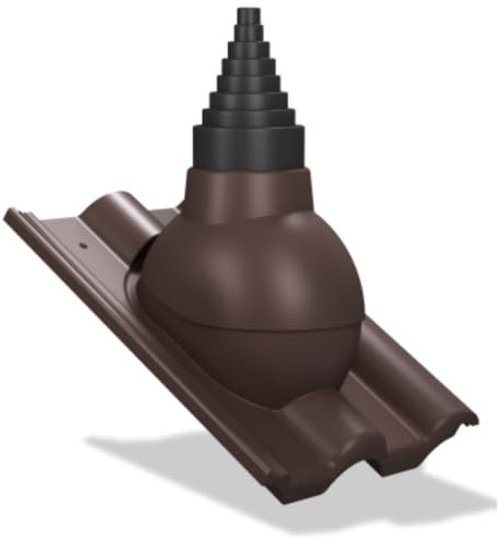 TILE P56 Antenadurchführung für Braas - Frankfurter Benders-Mecklenburger ProDach Dachziegel Antennendurchgang (RAL8017 (Braun))