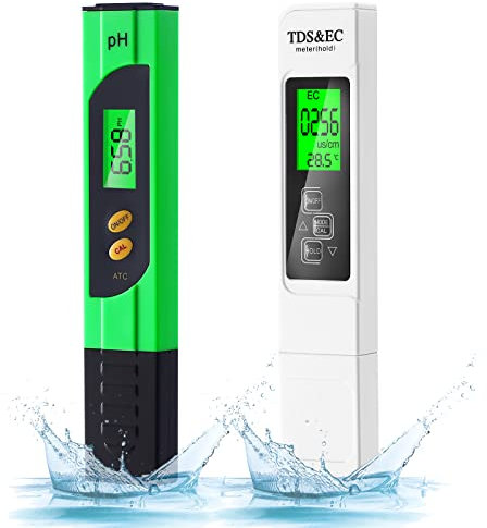 4 en 1 Medidor PH Digital & Medidor TDS Temperatura EC, Rango 0-9999ppm, Medición de PH de 0-14, Calibración Automática para Acuario, Piscina de Agua Hidropónica, Laboratorio
