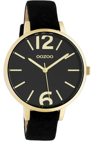 Oozoo Damen Armbanduhr Timepieces Analog Leder schwarz UOC10836 Analoguhr
