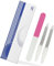 XE Nail Files and Buffer Set - 2 Pcs Metal Double Sided Nail File with 3 Way Nail Buffer Stick for Buffing Gel, Acrylic and Natural Nails, Ideal Manicure Tool