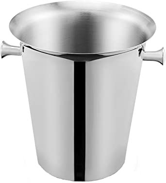 seau à boissons Seau à Glace en Acier Inoxydable Seau à Glace Brillant et Lumineux for les Fêtes, Seau à Champagne 5L for la Fête de Noël, Barbecues de Jardin, Bar en Plein Air Garde la glace froide e
