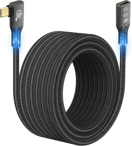 CableDeconn Rallonge USB C 3.2 Gen 2 240 W - 3m Câble de charge Thunderbolt 3 mâle vers femme - Transfert de données 20 Gbps 48 V/5 A de type C - Vidéo 4K - Compatible avec MacBook M1/M2/M3