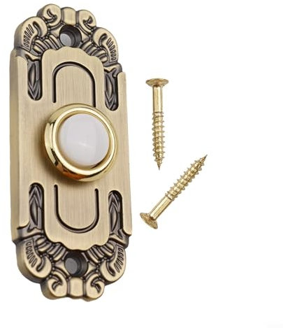 Oniissy Bouton de sonnette robuste en métal lumineux - Bouton de sonnette métallique robuste en laiton vintage LED lumineux