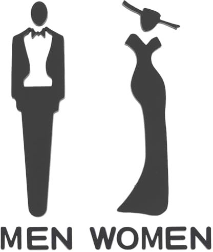 GORGECRAFT Cartelli di Identificazione del Bagno per Uomo e Donna Cartelli per Il Bagno in Acrilico Spazzolato Adesivi per Cartelli per Il Bagno in Acrilico Nero Cartelli per La Porta Cartelli