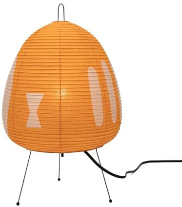 Yellow Rice Paper Lantern Table Lamp - Stylish Tripod Floor Light Perfect for Home Decor Living Room Bedroom and Office Lighting Solutions.
