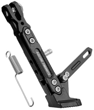 DUANSIYU Motorrad SeitenstäNder Universal Motorrad Ständer CNC Aluminium Legierung Einstellbare Stativ Halter Fuß Seite Unterstützung Stehen Parkplatz Ständer for Roller(Noir)
