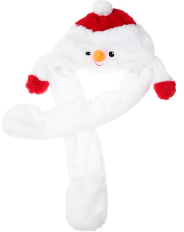 UPKOCH Weihnachtliche Wackelohren Mütze Plüschhut mit Beweglichen Ohren Kuscheliger Weihnachtsmütze für Erwachsene Warm und Bequem für Herbst Winter Festtage und Party