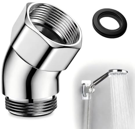 Adattatore Doccia 135°, Connettore Angolare per Soffione Doccia, Raccordo con Guarnizione, Adattatori Doccetta a Gomito in Rame, per Doccia Soffione, Doccetta Adattatore