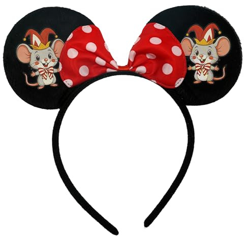 Think Jeck! Karnevalsmaus Haarreif – Das Kostüm-Accessoire zum Motto | Mausohren und Schleife schaffen sofort einen erkennbaren Partymaus-Look, während Gesicht und Frisur sichtbar bleiben.