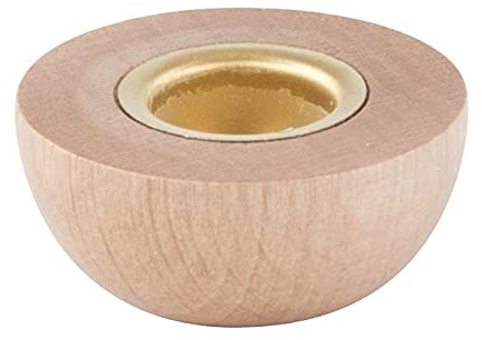 Rudolphs Schatzkiste Ersatzteile & Bastelbedarf Holztülle mit Messingeinsatz für Kerzen d=14mm Breite x Höhe x Tiefe 3,5 cmx1,5 cmx3,5 cm NEU Erzgebirge Kerzenhalter Teelichthalter
