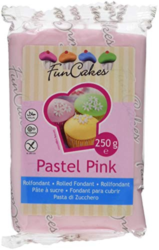 FunCakes Fondant Pastel Pink: Einfach zu Verwenden, Glatt, Elastisch, Weich und Schmeidig, Perfekt zum Dekorieren von Torten, Halal, Koscher und Glutenfrei. 250 g