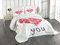 ABAKUHAUS Liebe Tagesdecke Set, Herz-Zahl Liebe, Set mit Kissenbezügen Kein verblassen, für Doppelbetten 264 x 220 cm, Multi