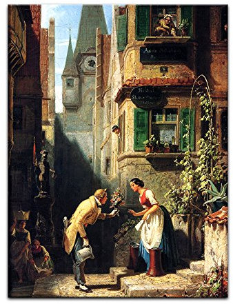 Kunstdruck Poster - Carl Spitzweg Der ewige Hochzeiter 30x40 cm ca. A3 - Alte Meister Bild ohne Rahmen