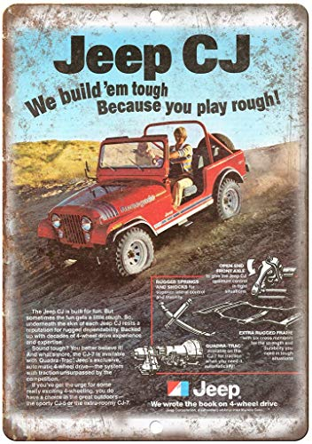 None Brand Jeep CJ Wheel Drive Blechschild Retro Metall Wanddekor Tin Zeichen Vintage Plaque Wandaufkleber Geschenk Yard Bar Pub Cafe Home Decor