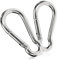 com-four® 2x Karabinerhaken - Premium Karabiner aus witterungsbeständigem Edelstahl 304 - Stahl-Haken mit 180 kg Tragkraft/WLL für Schlüsselanhänger, Garten, Haushalt, Handwerk - 100 x 10 mm