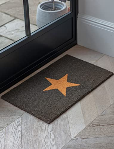 Garden Trading Charcoal Star Doormat Crafted in Coir | Indoor Use Only | H2 X W65 X D40cm