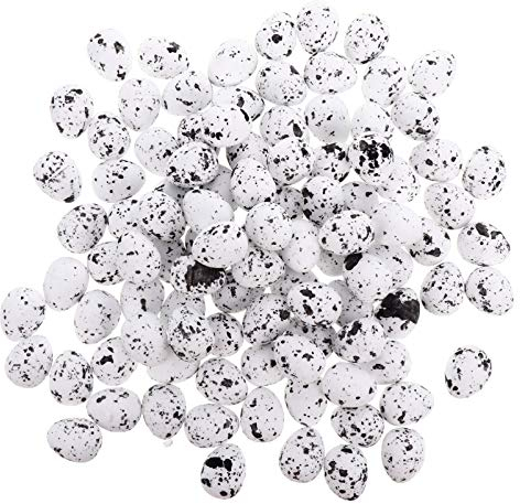 VALICLUD 100 Stück Gesprenkelte Schaum Ostereier Mini Styropor Vogel Eier Graffiti Eier Korb Stuffers Ostern für DIY Handwerk Ostern Party Begünstigt Lieferungen 1. 8Cm Weiß