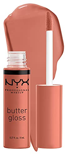 NYX PROFESSIONAL MAKEUP Butter Gloss Brown Sugar, Non-Sticky Lip Gloss - Sugar High (Peachy Light Nude)