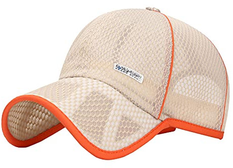 Happy Cherry Jungen Mädchen Basecap Mesh Atmungsaktiv Kinder Hat Baseball Cap Sport Outdoor Kappe Sommer UV Schutz Einstellbar Beige
