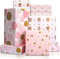 Larcenciel Papier Cadeau Rose, Emballage Cadeau Papier Anniversaires, Papier Cadeau Enfant Fille, Papier D'Emballage pour Cadeau Fête des Mères, Saint Valentin, Vacances, Mariage(4 Feuilles,70x50cm)