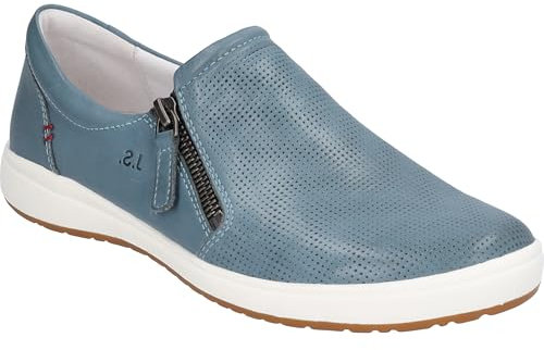 Josef Seibel Damen Slipper Caren 22,Weite G (Normal),Wechselfußbett,Loafer,Slip-ons,freitzeitschuhe,offener einschlupf,Blau (Azur),42 EU