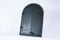 SEZAM Porte de fumoir double en fonte, avec loquet de porte, semi-circulaire, porte pour fumoir - porte de four - porte de four en pierre, 39,5 x 3,5 x 58,5 cm, peinte en noir